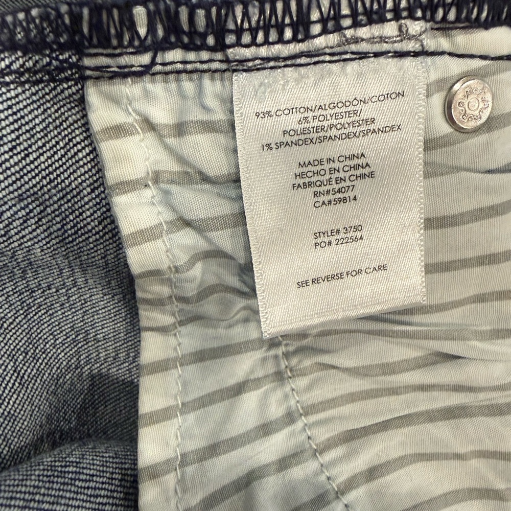 CAbi High Straight Tuxedo Stripe Jeans High-Rise Distressed Denim #3750. Sz 8 - Picture 6 of 9